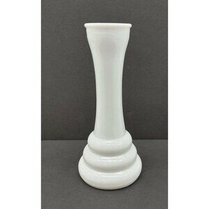 Randall White Milk Glass Vase Pedestal Beehive Base Vintage Art Deco Glassware